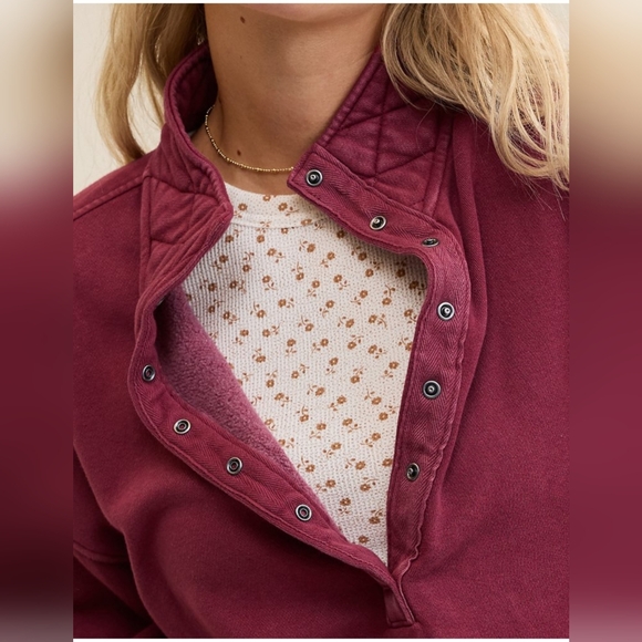 Aerie OH SNAP Sweatshirt Red Medium Deep Cherry NWT - Picture 5 of 10